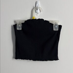 Zaful Black Ribbed Crop Top Size S